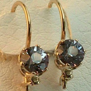 Russian 14k 583 Rose  Gold  Alexandrite Earrings